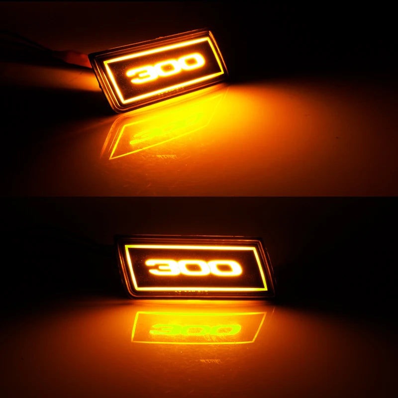 For Chrysler 300 300C,Front Turn Signal 2PCS Amber 300 Logo Side