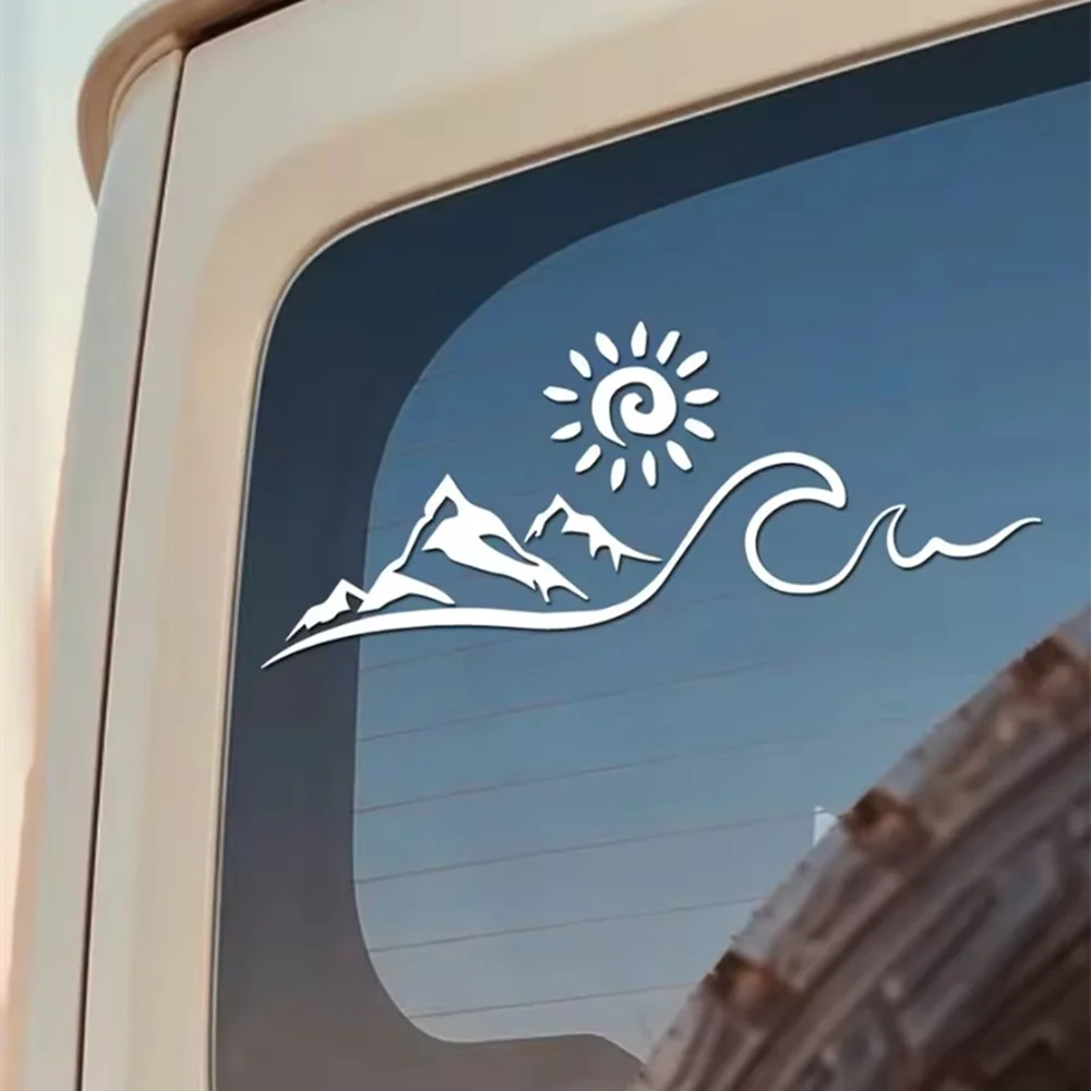 For Rv Nature Inspired Mountain Ocean Sun Vinyl Decals