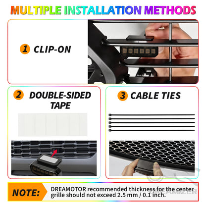4PCS color-changing Front Grill Trucks APP Control Clip On