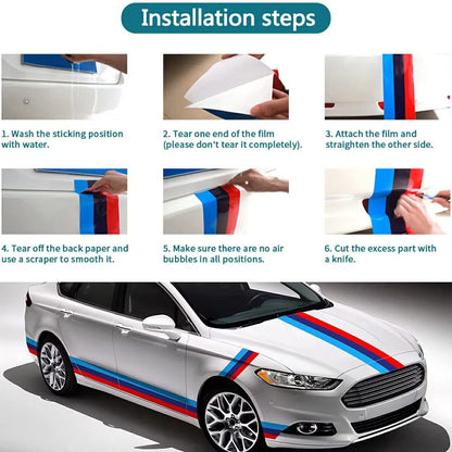 For BMW Hoods,Grilles,Bumpers,Mirrors Lens Racing Vinyl Sticker