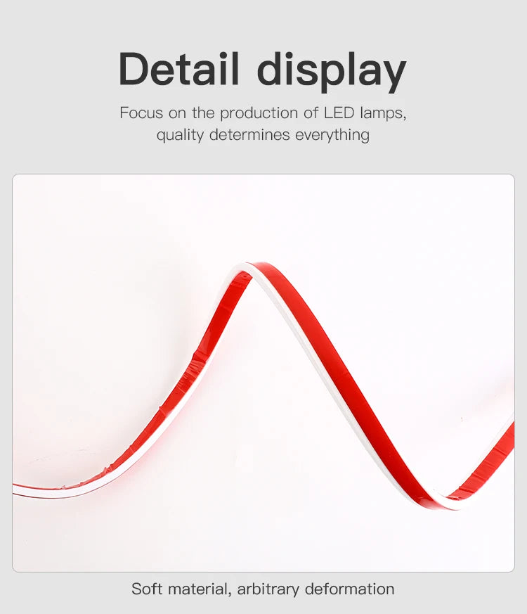 12V Red Hood Strip Scan Starting Decor Flexible Daytime