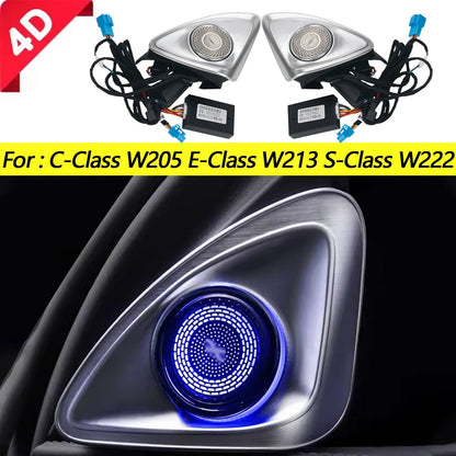 4D Rotating Tweeter Speaker 3/7/64Color Car Treble Horn Tuning For Mercedes Benz W205 W213 W222 C/E/S-Class Loudspeaker 