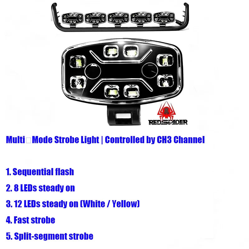 For Tamiya 1 14 Rc Simulation Model Square Circular Spotlight