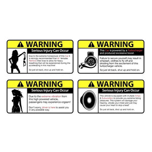9x5cm 4cartoon Funny Waterproof self-adhesive Paper Warning Pvc