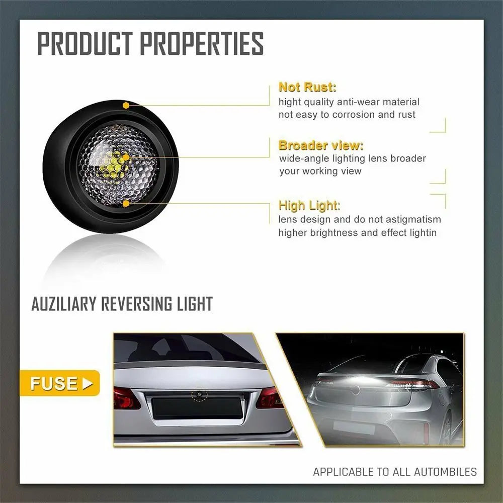 Super Bright Auxiliary Power White Reverse Parking Stop Rear