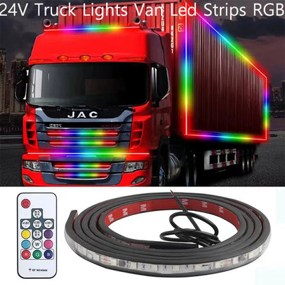 12V 24V Truck Strips RGB Ambient Brake Warning Driving