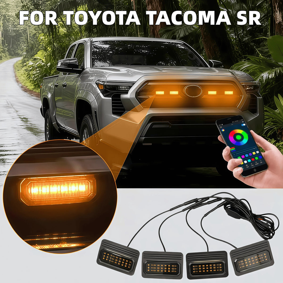 For 2024-2025 Toyota Tacoma Sr Trd Front Grille Pro Runninglight