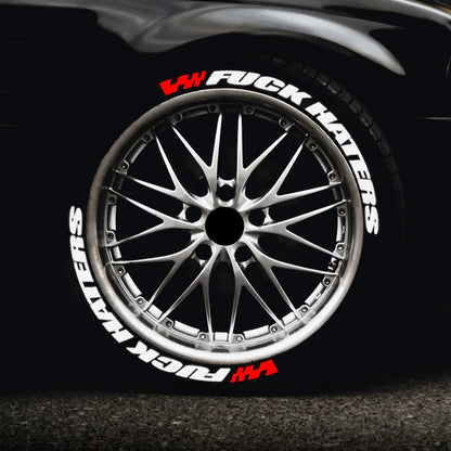 Fuxk Haters Tire Lettering Sticker 1.06 Inch Font Personlized