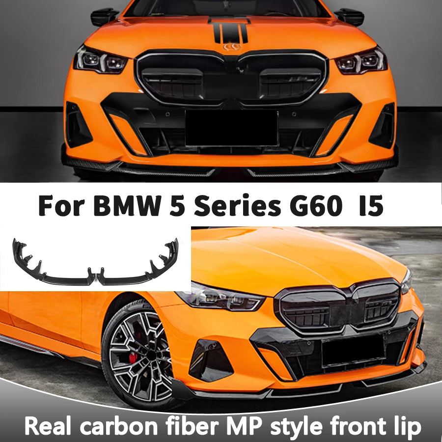 For BMW 5 Series G60 I5 Front Spoiler Dry Carbon Fiber Lip Chin