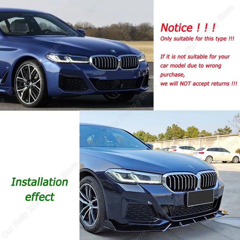 For BMW 5 Series G30 Lci Front Bumper Lip Splitter Spoiler