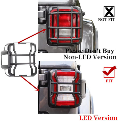 For Wrangler Jl Gladaitor Jt 2018-2023 2PCS Taillight Protection