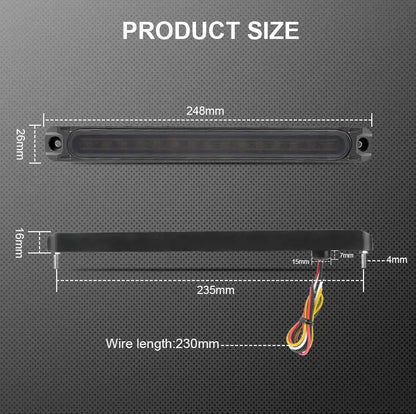 For Trailer ATV Truck Rear Tail Bar 12V 24V Brake Stop Lamps