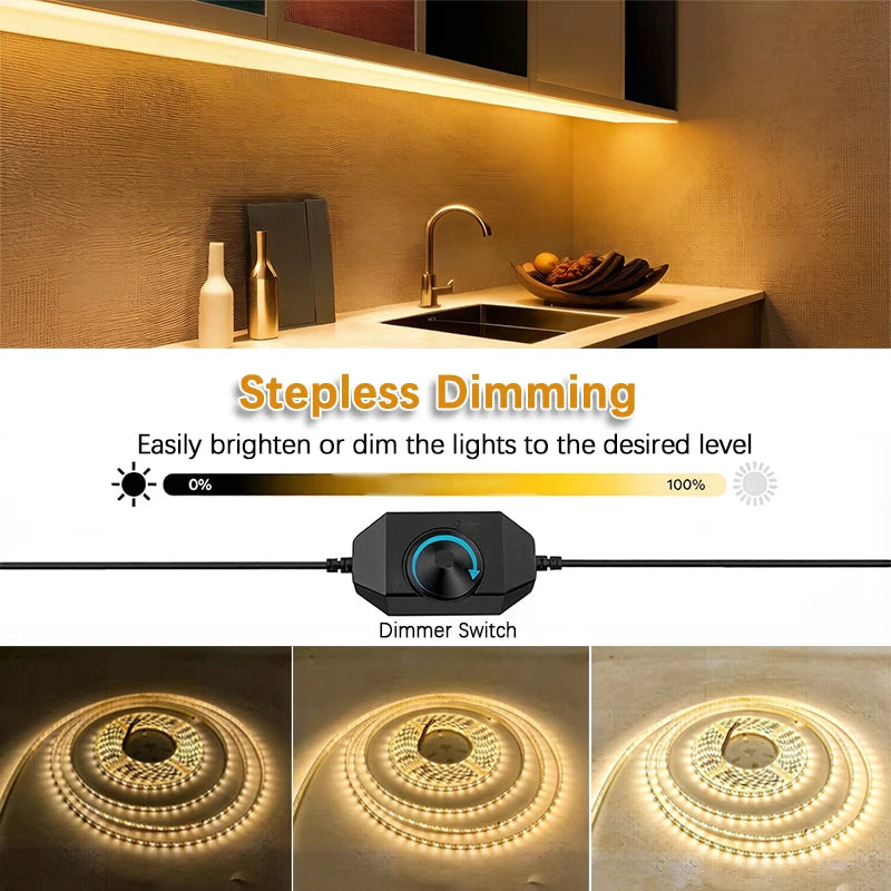 For Bedroom Kitchen Under Cabinet Living 12V Warm Color Strip
