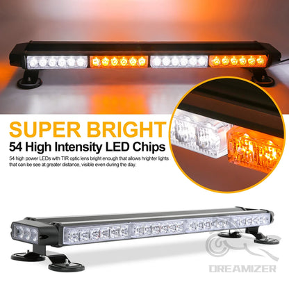 Leds Flashing Strobe Warning Bar Double Side Amber White