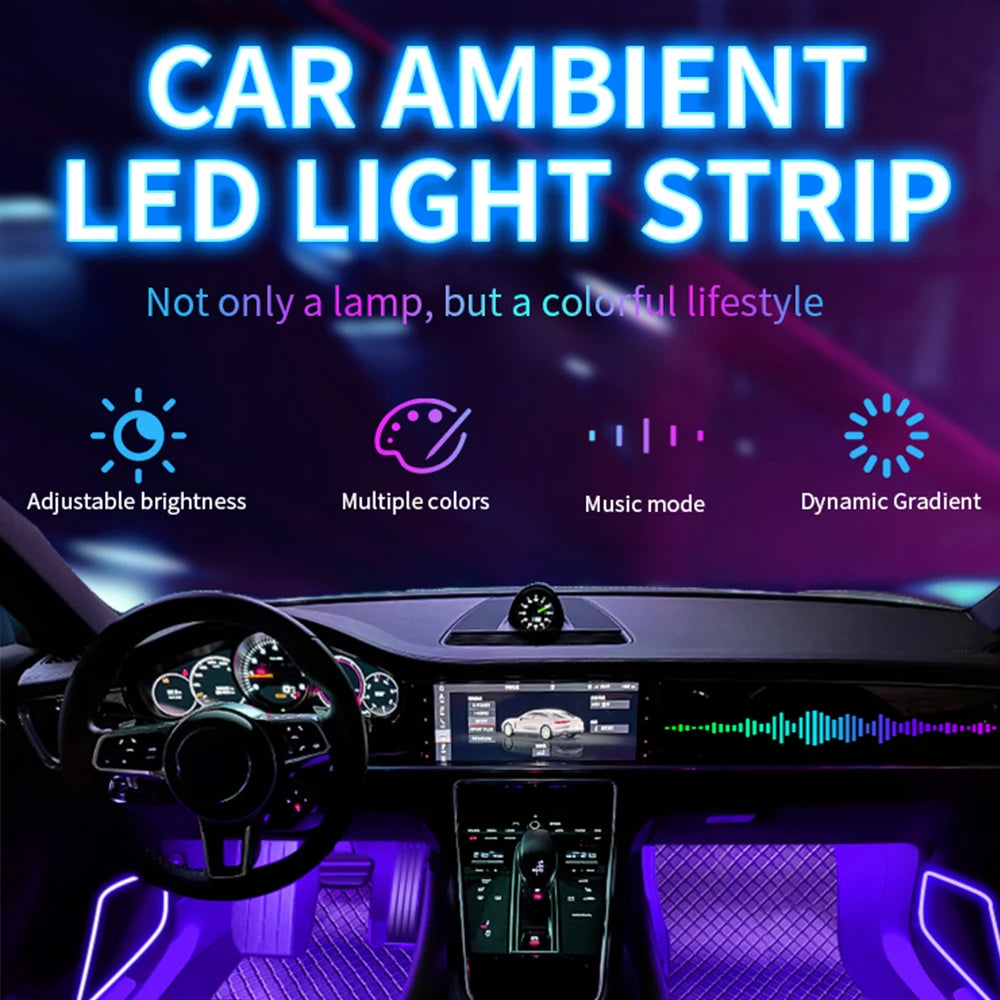 48 RGB Foot Ambient USB Cigarette Interior Strip Bar