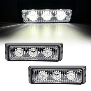 2PCS Set Waterproof Surface Mount Grille Deck Emergency Strobe