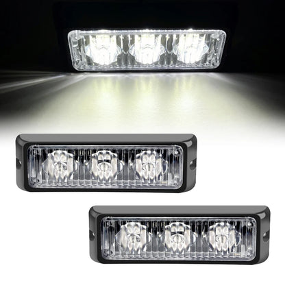 2PCS Set Waterproof Surface Mount Grille Deck Emergency Strobe