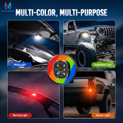Mictuning Pods Rock Underglow Chassis Trucks Suvs IP68 Waterproof