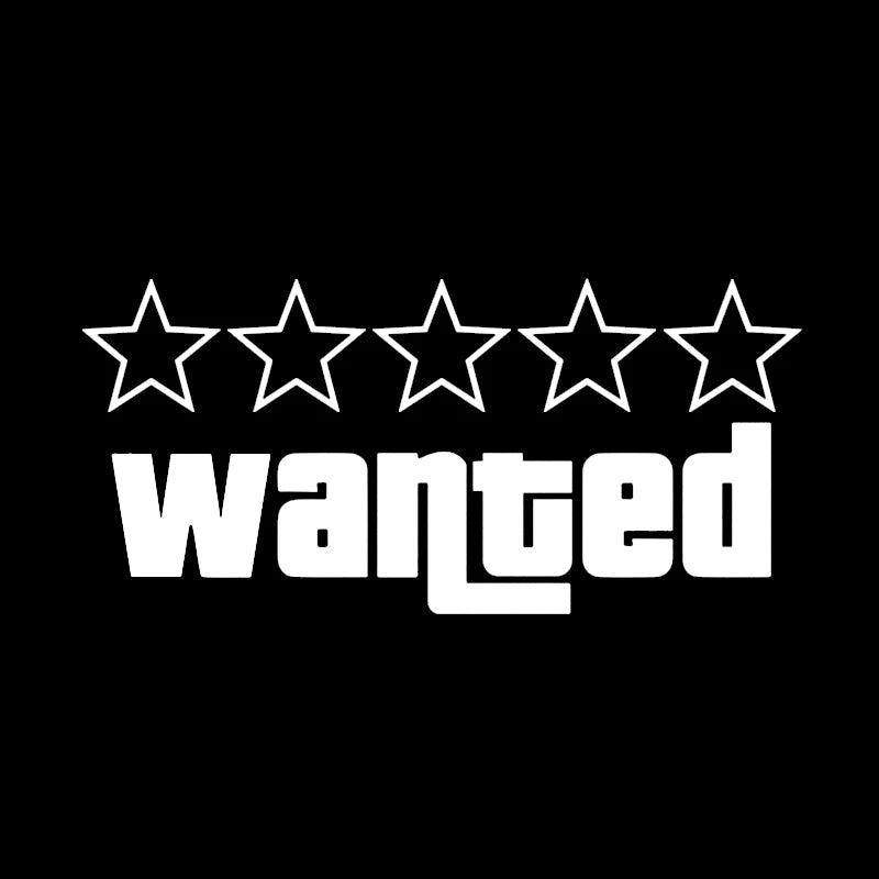 9CM Wanted Reflective Laser Sticker 3D Decals Decal