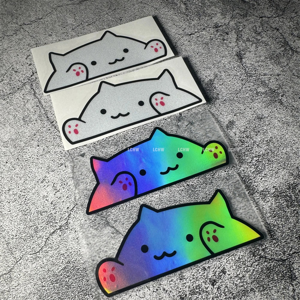 For Drumming Bongo Decal Motor Auto Animal Cute Peeping Cat