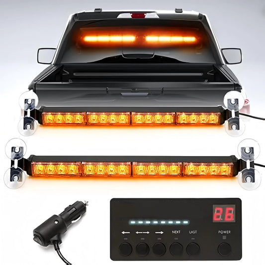 Laikesi 2PCS 32LED Windshield Strobe Bar Flash Modes Amber