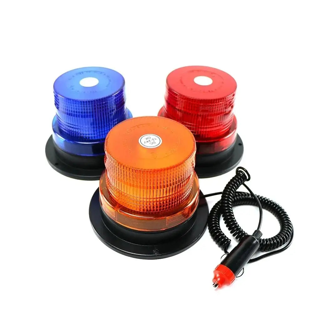 12V 24V Strobe Blue Amber Red Magnetic Base Warning