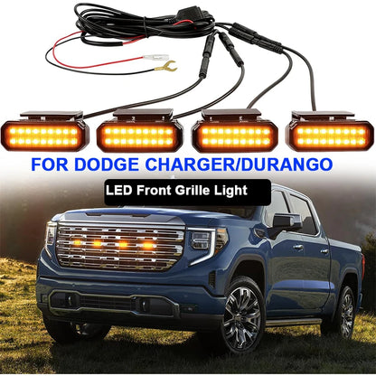 For Dodge Charger Challenger Universal Clip-On 4PCS Amber Grill