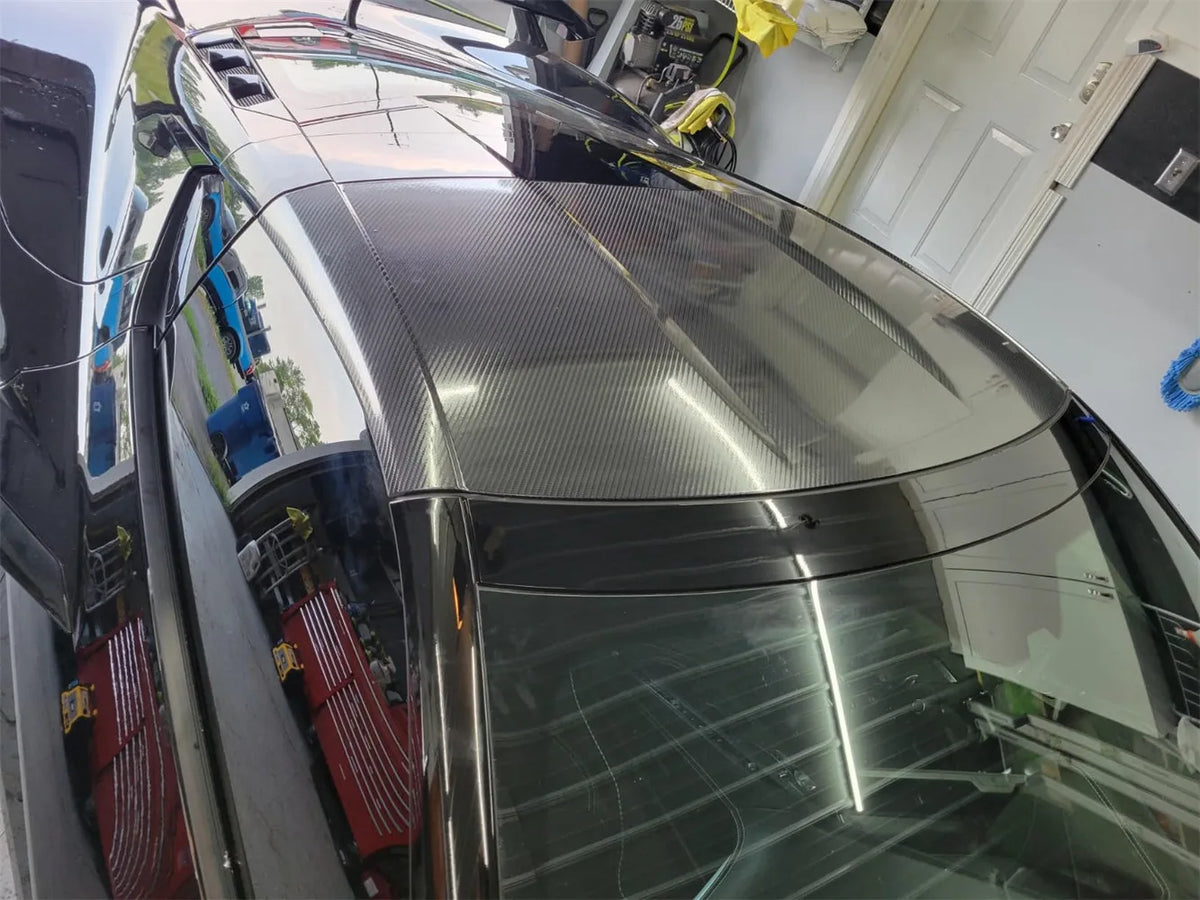 Grey 6D Carbon Fiber Vinyl Wrap Film Roll Door