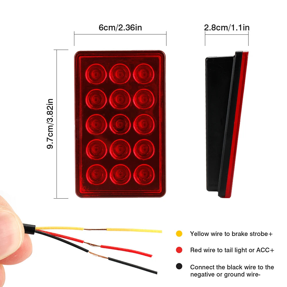 Strobe F1 Brake Pilot Motorcycle Rear Tail Warning Reverse