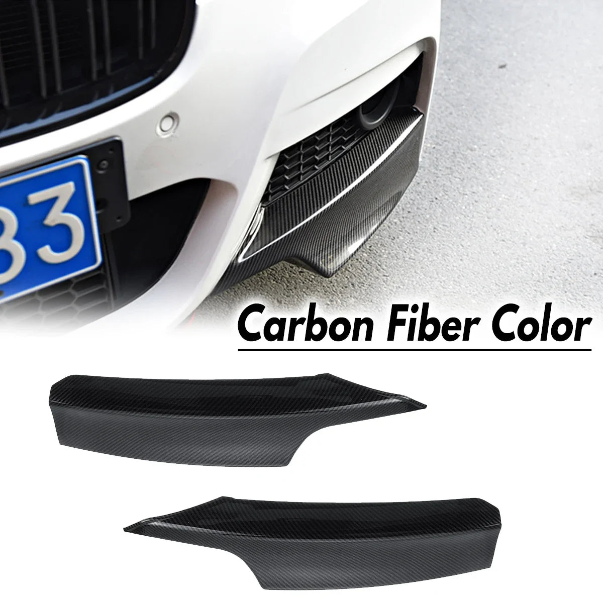 For BMW F30 F31 F35 M Fog Cover Trim Front Canards Splitter