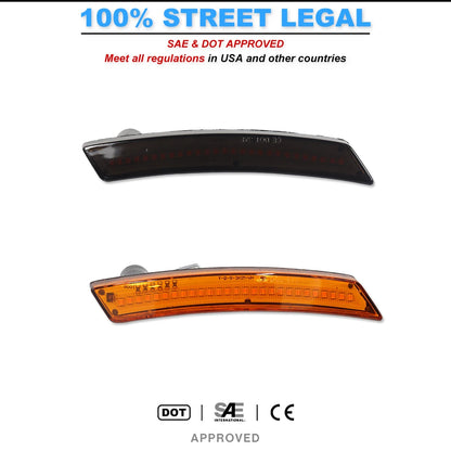 For 2007-2013 2014 MINI Cooper R55 2PCS Front Amber Bumper Side