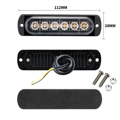 1PC 12 24V Strobe Side Marker Warning 6LED Daytime