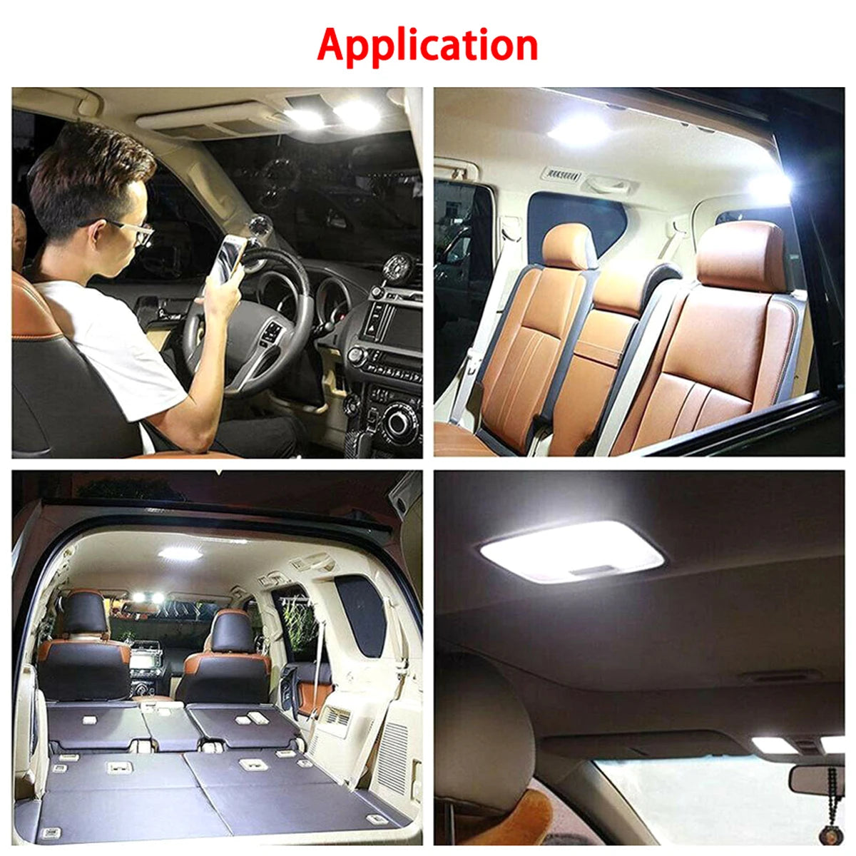 Interior Roof 12V Bulbs White Ceiling Lighting Dome Reading