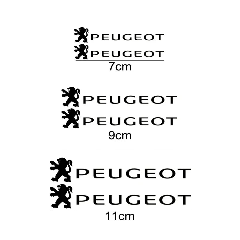 For Puegeot 308GTI 206 208 301 6PCS Caliper Sticker 306 307 407
