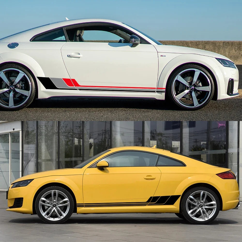 For Audi Tt 8N MK1 MK2 Door Side Skirt Sticker Body Long Stripes
