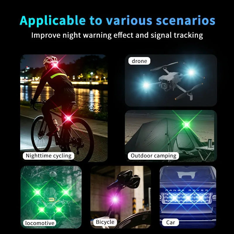 For Motorcycles RGB Color Truck Warning Night Pilot Searchlights