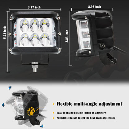 4inch Work 60W Side Shooter Pods Combo Off Road