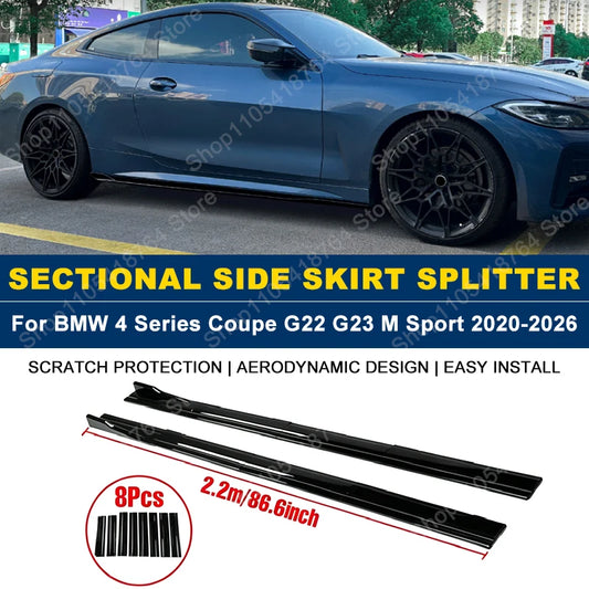 For BMW 4 Series Coupe G22 2.2m 86.6 Side Skirts Extension