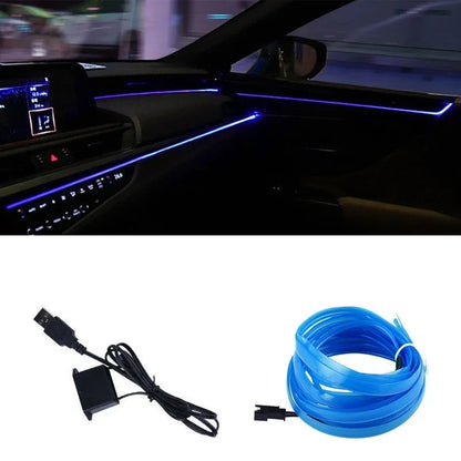 5M Interior Strip El Wire Neon Ambient Lighting USB