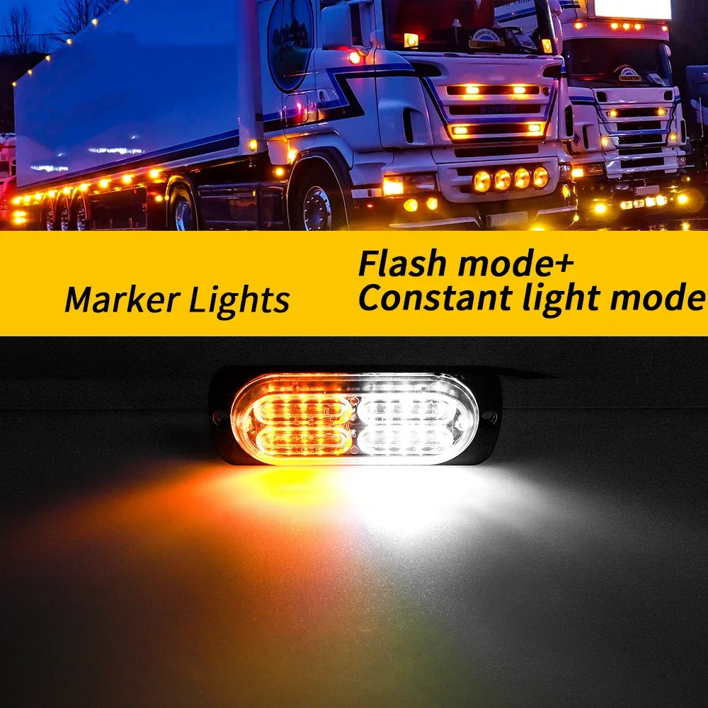 1PCS Strobe Warning Grille Flashing Truck Amber Traffic 12V
