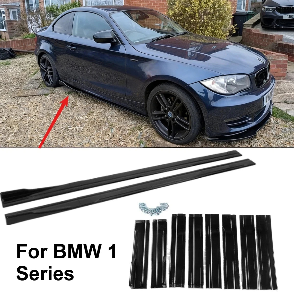 For BMW 1 Series E81 E82 Side Skirts Diffusers E87 E88 2004-2014