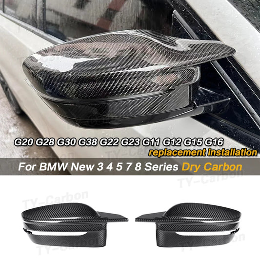 For BMW 3 4 5 7 Dry Carbon Fiber Replace View Mirror Cover