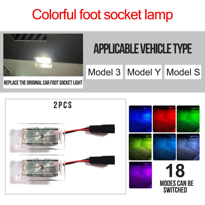 For Tesla Model 3 X S Y Interior Fit Footwell Lighting Trunk
