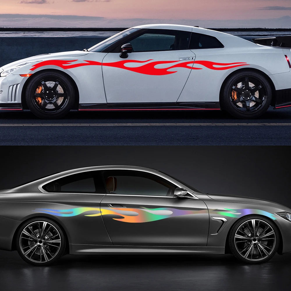 Large Flame Sticker Full Body Side Graphics Vinyl Decal