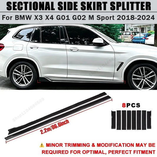 For BMW X3 X4 G01 G02 M Sport 2018-2024 Side Skirts Extension