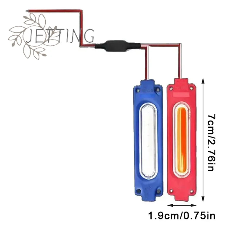 Piece Warning Flash 12V Cob Red Blue Strobe Moto