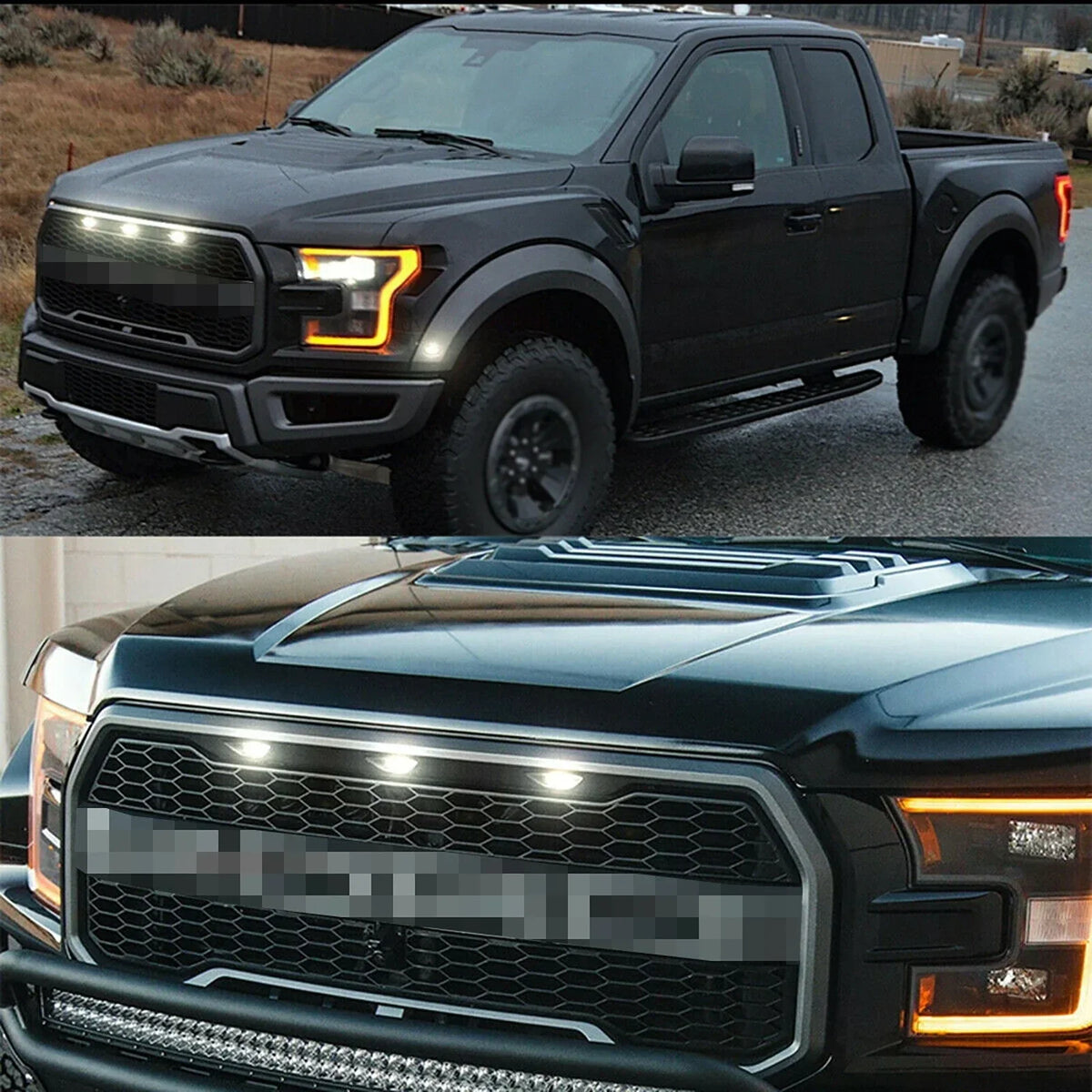 For Off Road Trunk Grille Smoked Amber White Grill Lighting