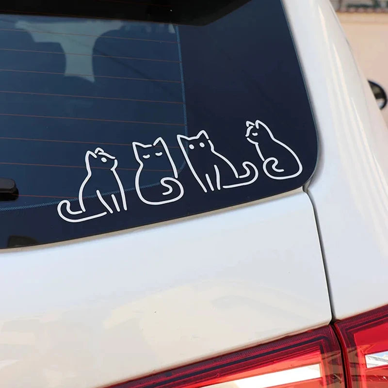 Cute Cat Sticker Vinyl Decal Window Bumper Motorcycle Fridge