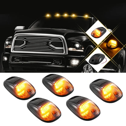 For Dodge Ram Pickup 5PCS Set Amber White 24 Cab Roof Running
