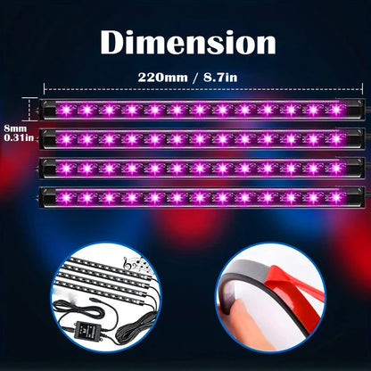 For Enhanced Ambiance，Christmas 4PCS Interior Lighting kit-rgb